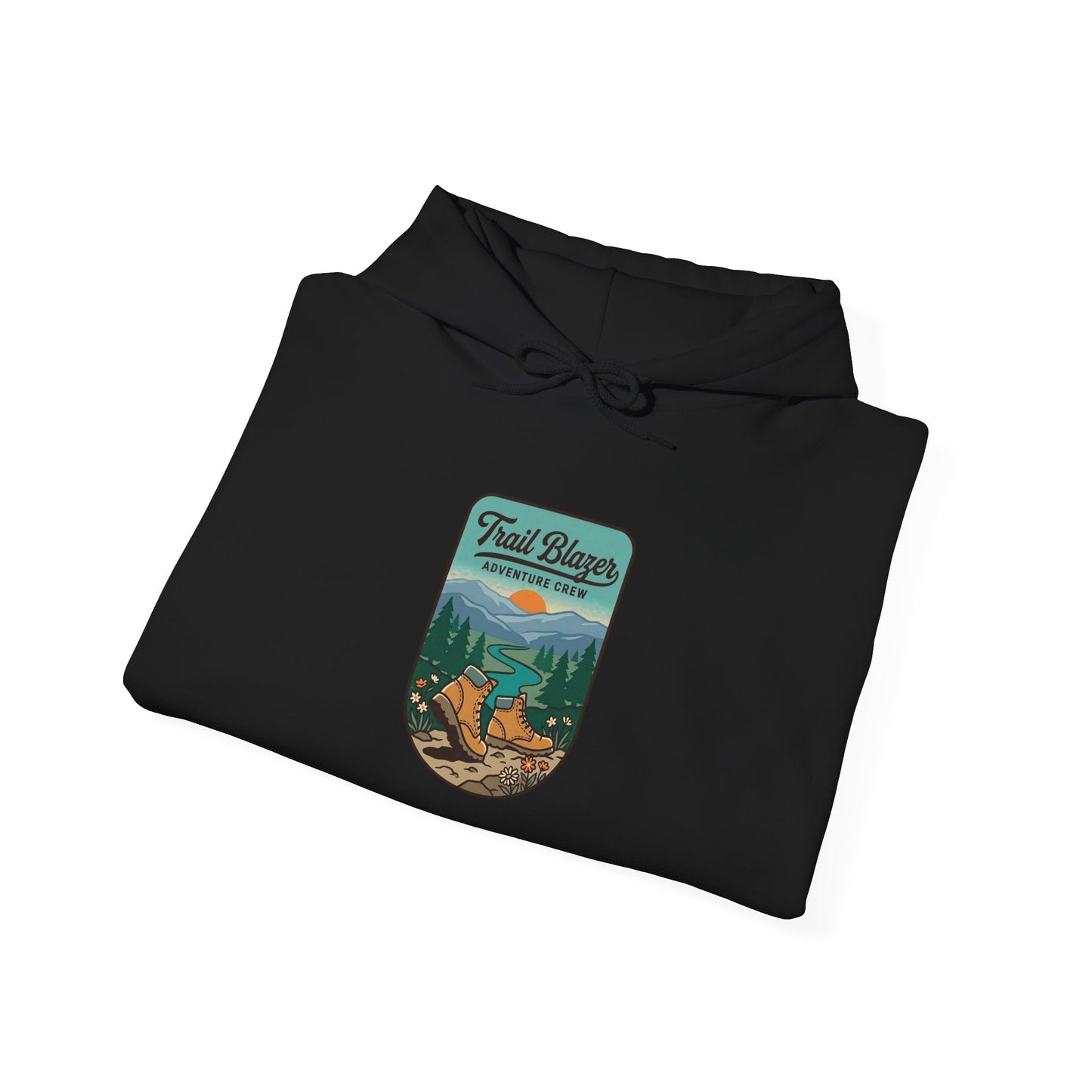 Trail Ranger Hoodie | Father’s Day camping badge, retro outdoors dad