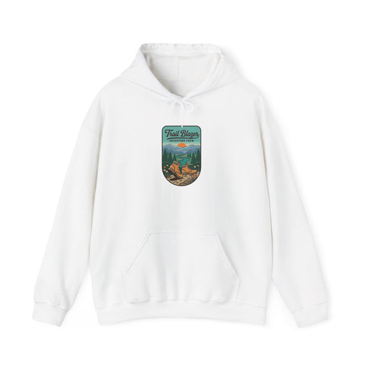 Trail Ranger Hoodie | Father’s Day camping badge, retro outdoors dad