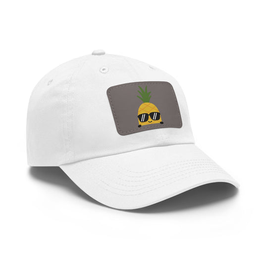 Pineapple Sunglasses Dad Hat — Leather Patch Baseball Cap