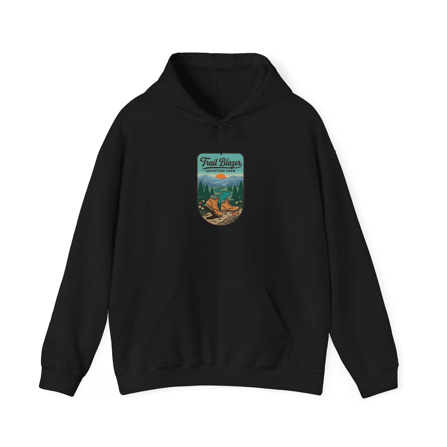 Trail Ranger Hoodie | Father’s Day camping badge, retro outdoors dad